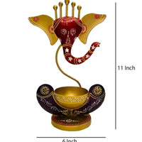 Intricately Crafted Spiritual Decor Ganesha with Tealight Candle Holder