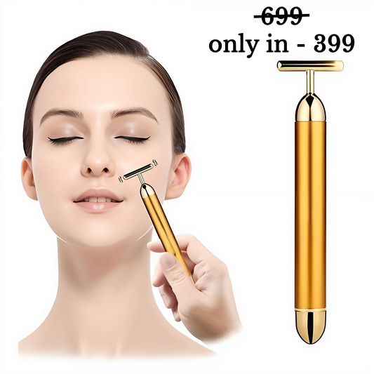 24K Gold Energy Beauty Bar Electric Facial Massage Roller